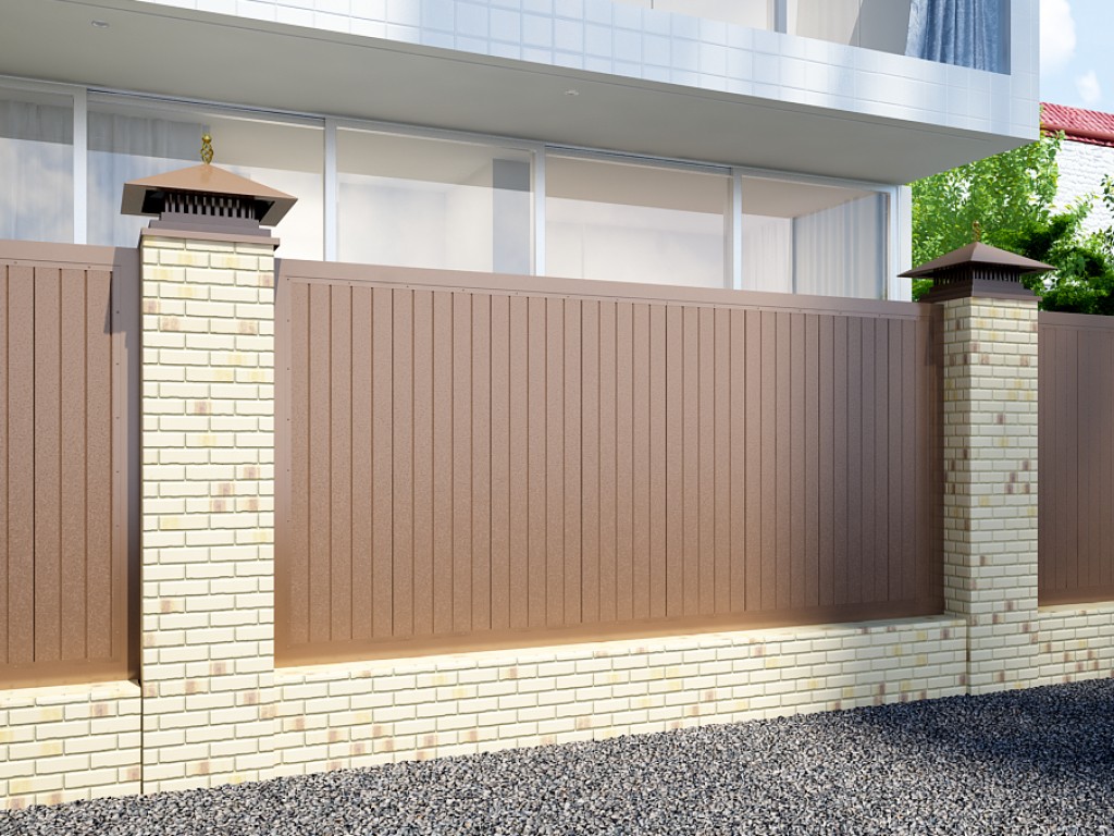 Заборная секция с алюминиевой окантовкой DoorHan с заполнением сэндвич-панелями FS-A