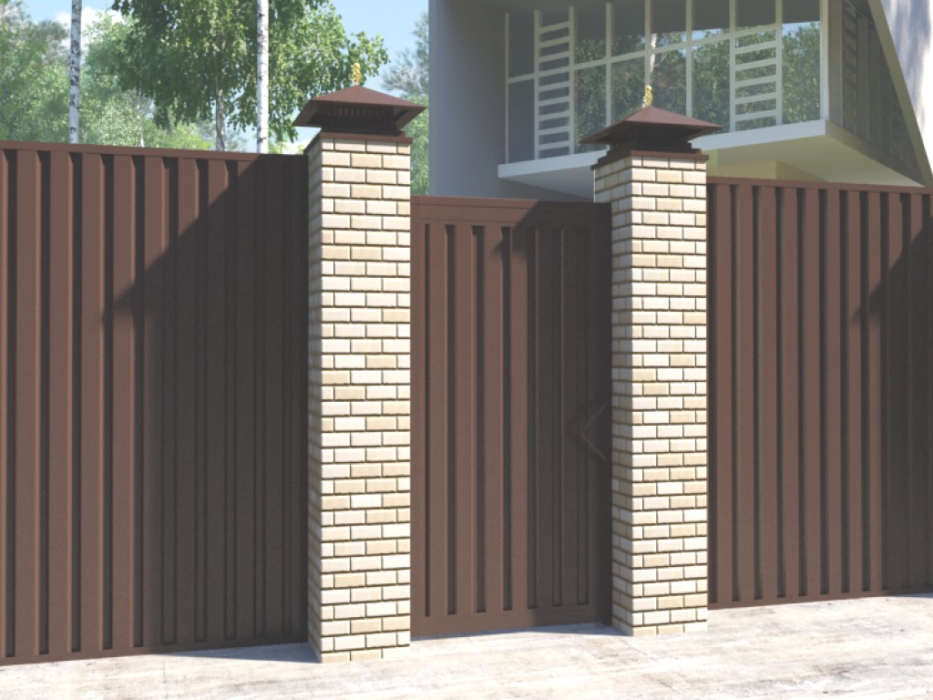 Калитка в алюминиевой раме DoorHan с заполнением профлистом PSD-P