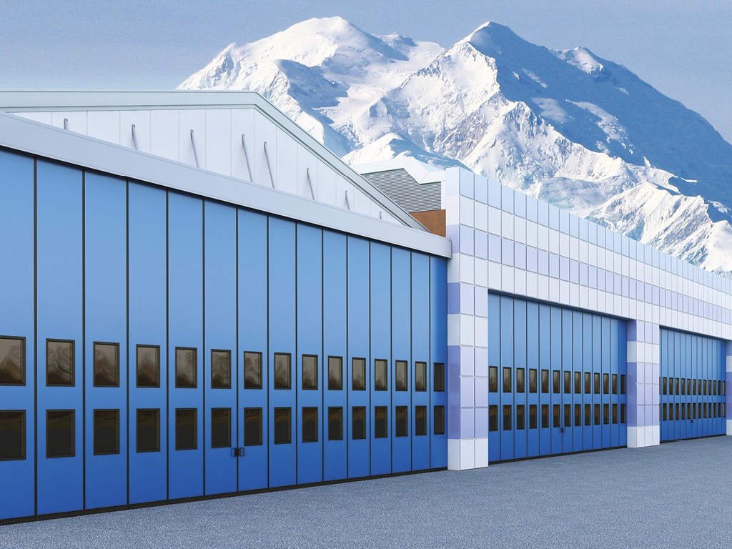 Промышленные складные ворота DoorHan с нижней направляющей