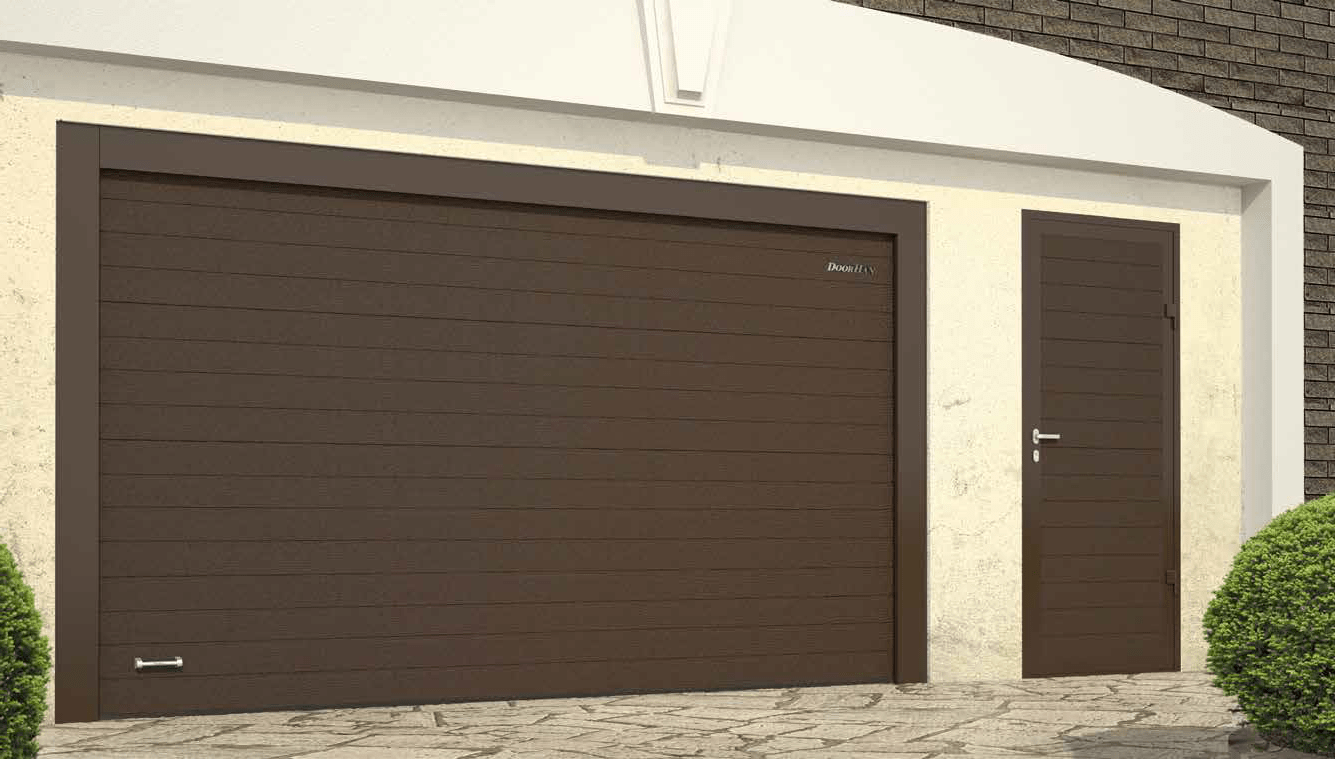 Секционные ворота DoorHan RSD01BIW на проем 3000х2300(h)коричневые