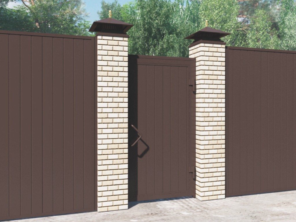 Калитка в алюминиевой раме DoorHan с заполнением сэндвич-панелями PSD-A