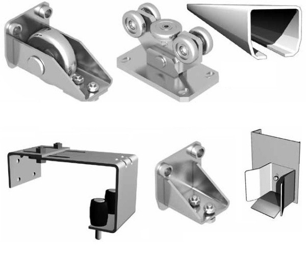 Усиленная система роликов и направляющих для откатных ворот проем до 4,3м