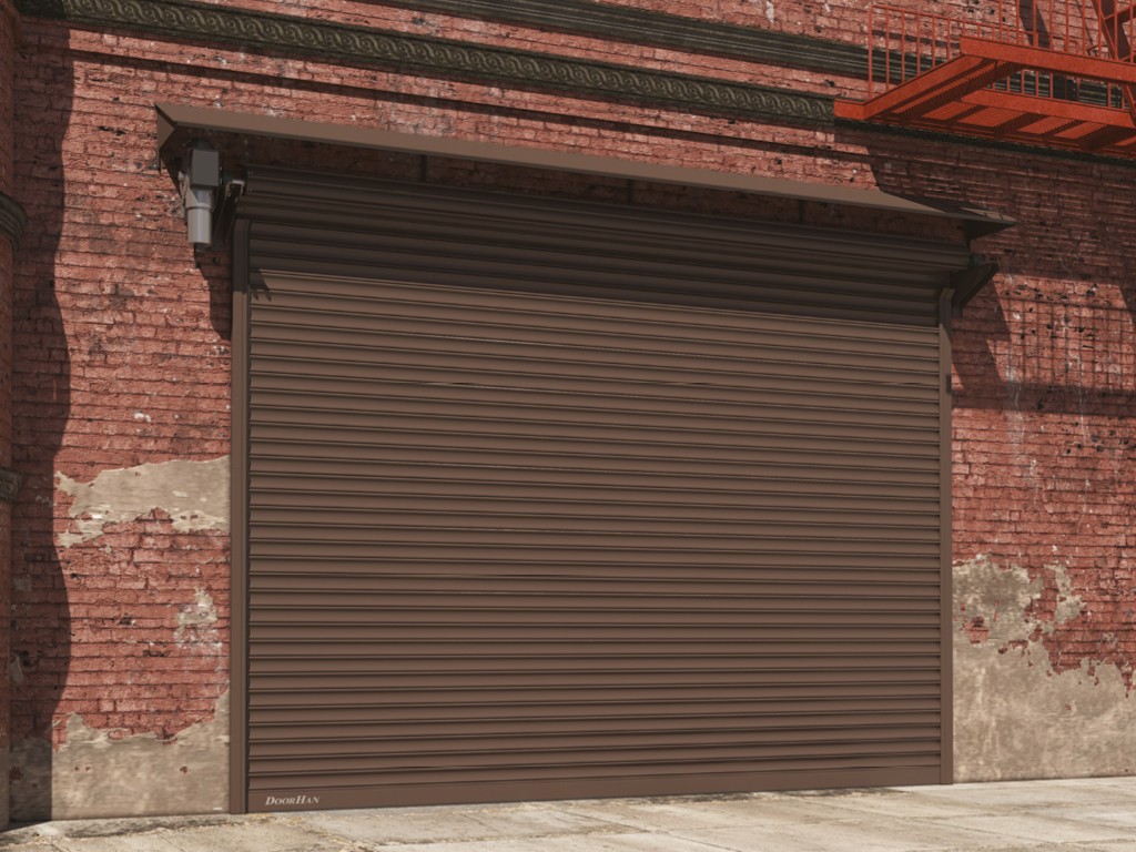 Рулонные стальные ворота DoorHan с навальным электроприводом из профиля RHS117